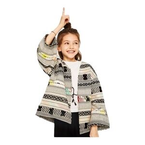 Zara Girls Ethnic Boho Woven Textile Jacket Sz 11/12